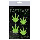 Pastease Pasties Pastease Premium Petites Leaf - Glow In The Dark Green O/s Pack Of 2 Pair at the Haus of Shag