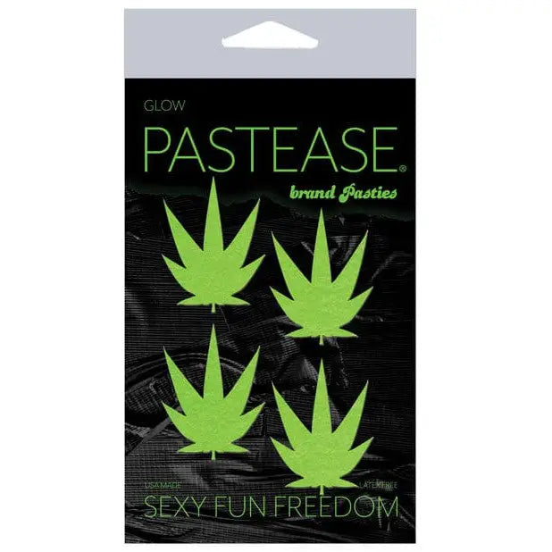 Pastease Pasties Pastease Premium Petites Leaf - Glow In The Dark Green O/s Pack Of 2 Pair at the Haus of Shag