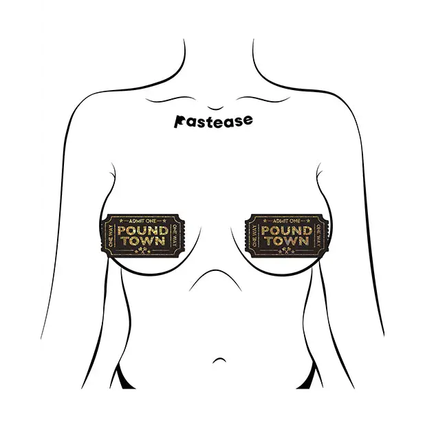 Pastease Premium Pound Town Glitter - Black O/S - Lingerie - Packaged