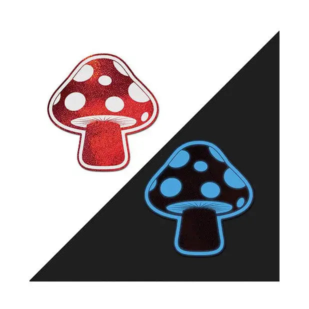 Dark shroom pasties: Red and blue glow-in-the-dark, Pastease Premium Shiny spots