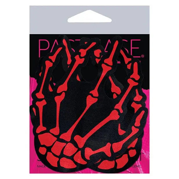 Pastease Pasties Pastease Premium Skeleton Hands - Red O/s at the Haus of Shag