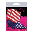 Pastease Premium Sparkling Stars & Stripes USA Cowboy Boot pasties with flag design elements