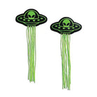 Pastease Premium UFO patches with green fringe tassels in an alien-themed design