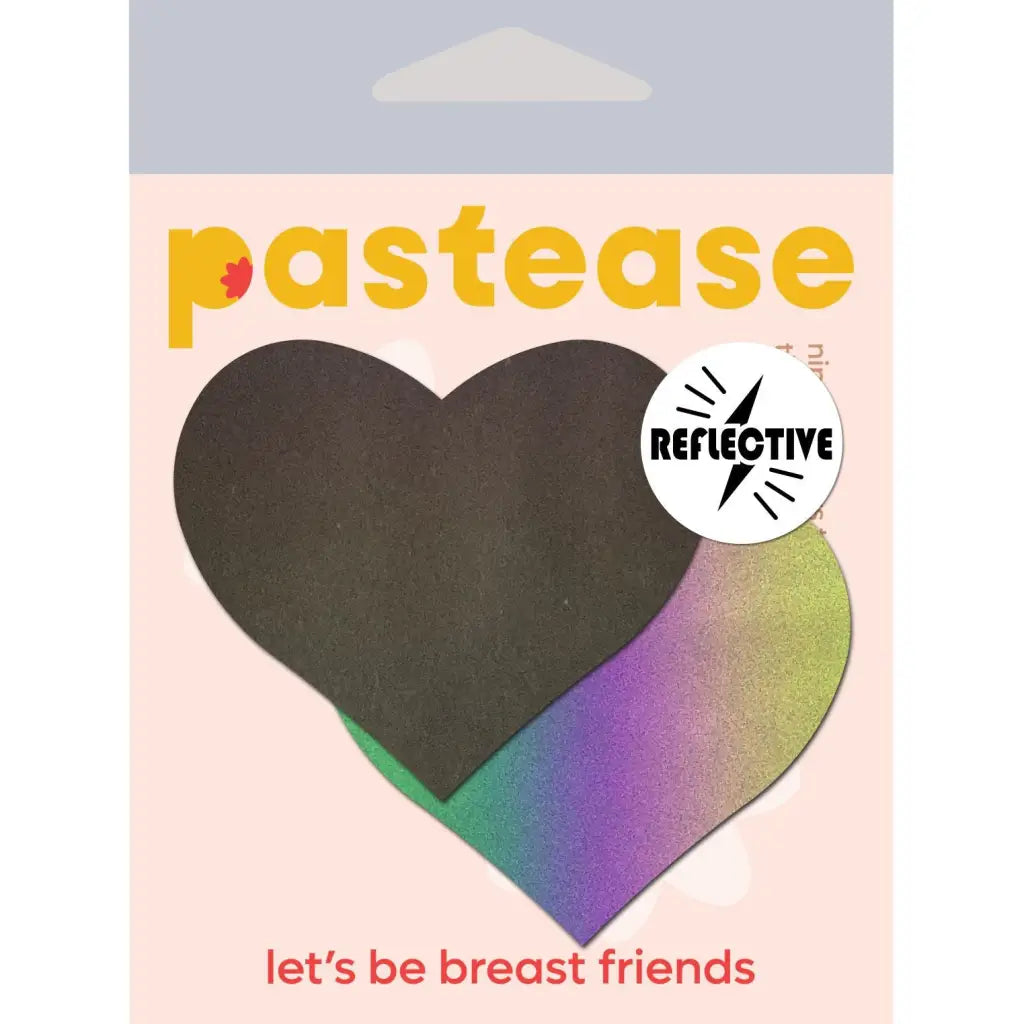 Pastease Reflective Rainbow Heart Nipple Pasties - Pasties