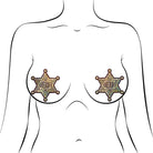 Pastease Pasties Pastease Sheriff Star: Glittering Golden Sheriff's Badge Nipple Pasties at the Haus of Shag