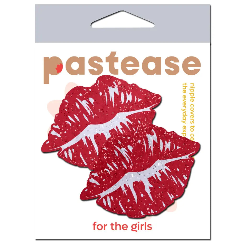 Pastease Sparkly Red Kissing Lips Pasties - Lingerie & Clothing