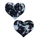 Pastease Splatter Holographic Heart - Multi-Color - Pasties