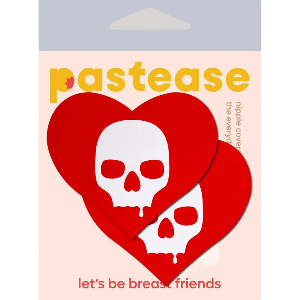 Pastease Sullen Skull Red Hearts - Pasties