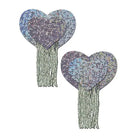 Pastease Pasties Pastease Tassel Glitter Heart - Silver O/s at the Haus of Shag