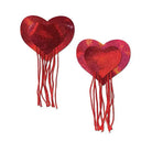 Pastease Pasties Pastease Tassel Holographic Heart - Red O/s at the Haus of Shag