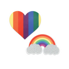 Rainbow heart stickers from Pasties Pride Glitter Rainbows & Hearts collection