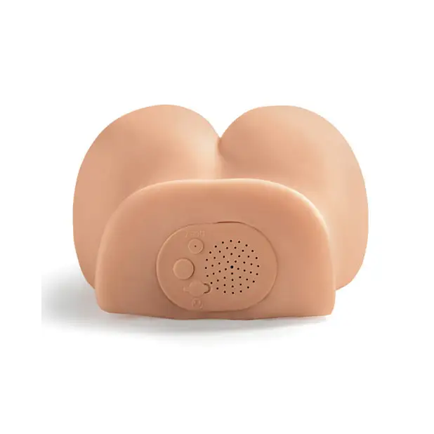 PDX Dirty Talk Interactive Mini Fuck Me Silly Rechargeable Vibrating Dual-Entry Masturbator Beige - Manual Stroker