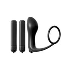 Black silicon ear plug with cover from PDX Elite Ass-gasm Vibrating Kit for airtight fit