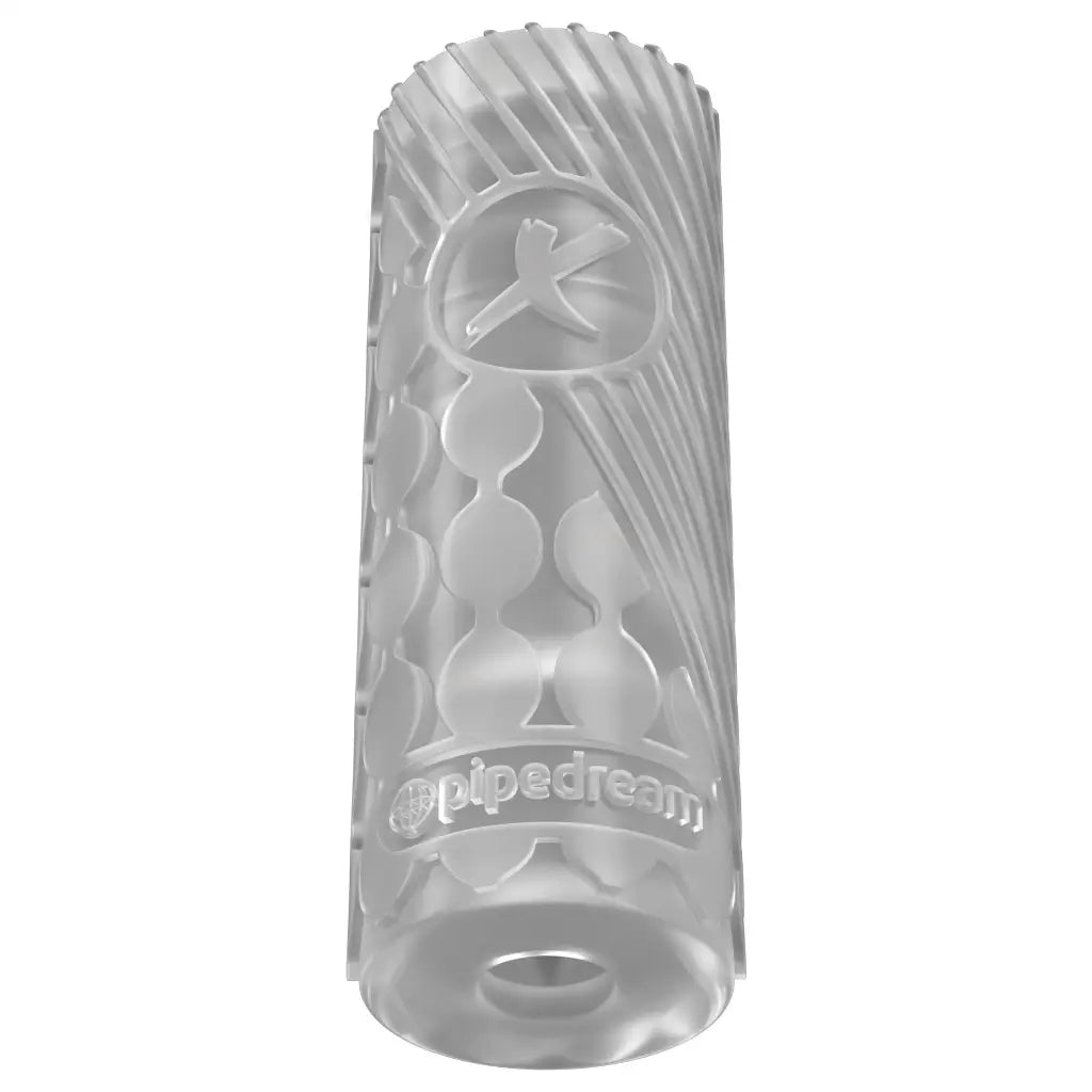 Front view of PDX Elite EZ Grip Clear Stroker white plastic tube