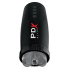 Close-up of PDX Elite Moto-Bator bottle with a red X, ideal for enhancing pleasure