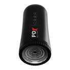 Close-up of PDX Elite Moto Blower device with red X logo, highlighting sleek design and features
