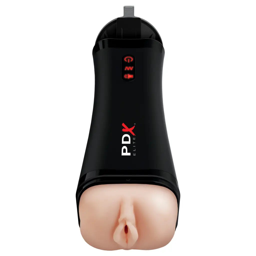 PDX Elite Talk-Back Super Stroker with the vibrating device for enhanced pleasure