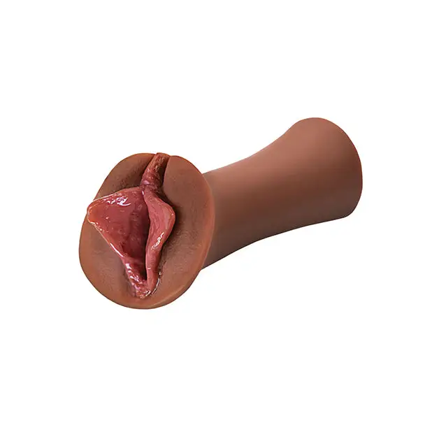 PDX Extreme Wet Pussies Luscious Lips Brown - Manual Stroker