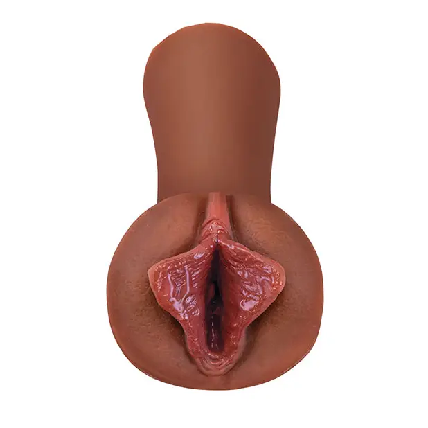 PDX Extreme Wet Pussies Luscious Lips Brown - Manual Stroker