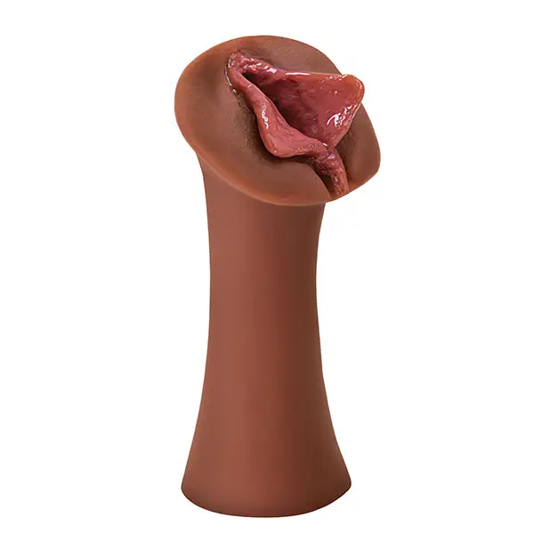 PDX Extreme Wet Pussies Luscious Lips Brown - Manual Stroker