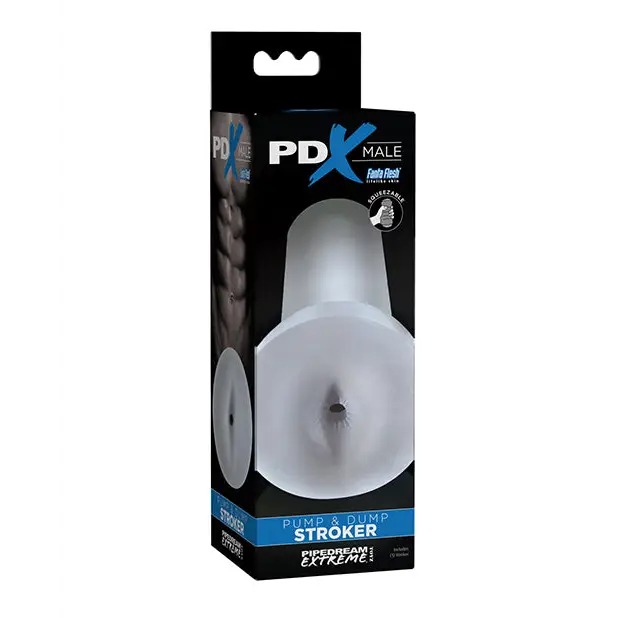 PDX Male Pump & Dump Squeezable Anal Stroker Beige - Frosted - Manual Stroker