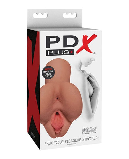 PDX Plus Manual Stroker Caramel PDX Plus Pick Your Pleasure Reusable Double Hole Stroker at the Haus of Shag