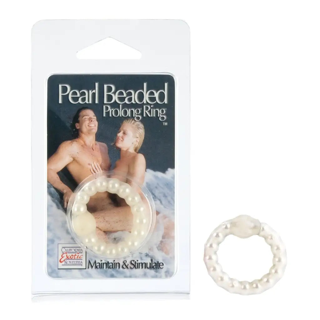 CalExotics Sextoys for Couples Pearl Bead Prolong Ring at the Haus of Shag