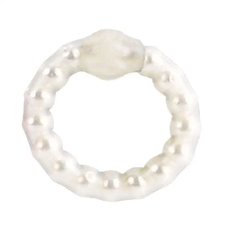 CalExotics Sextoys for Couples White Pearl Bead Prolong Ring at the Haus of Shag