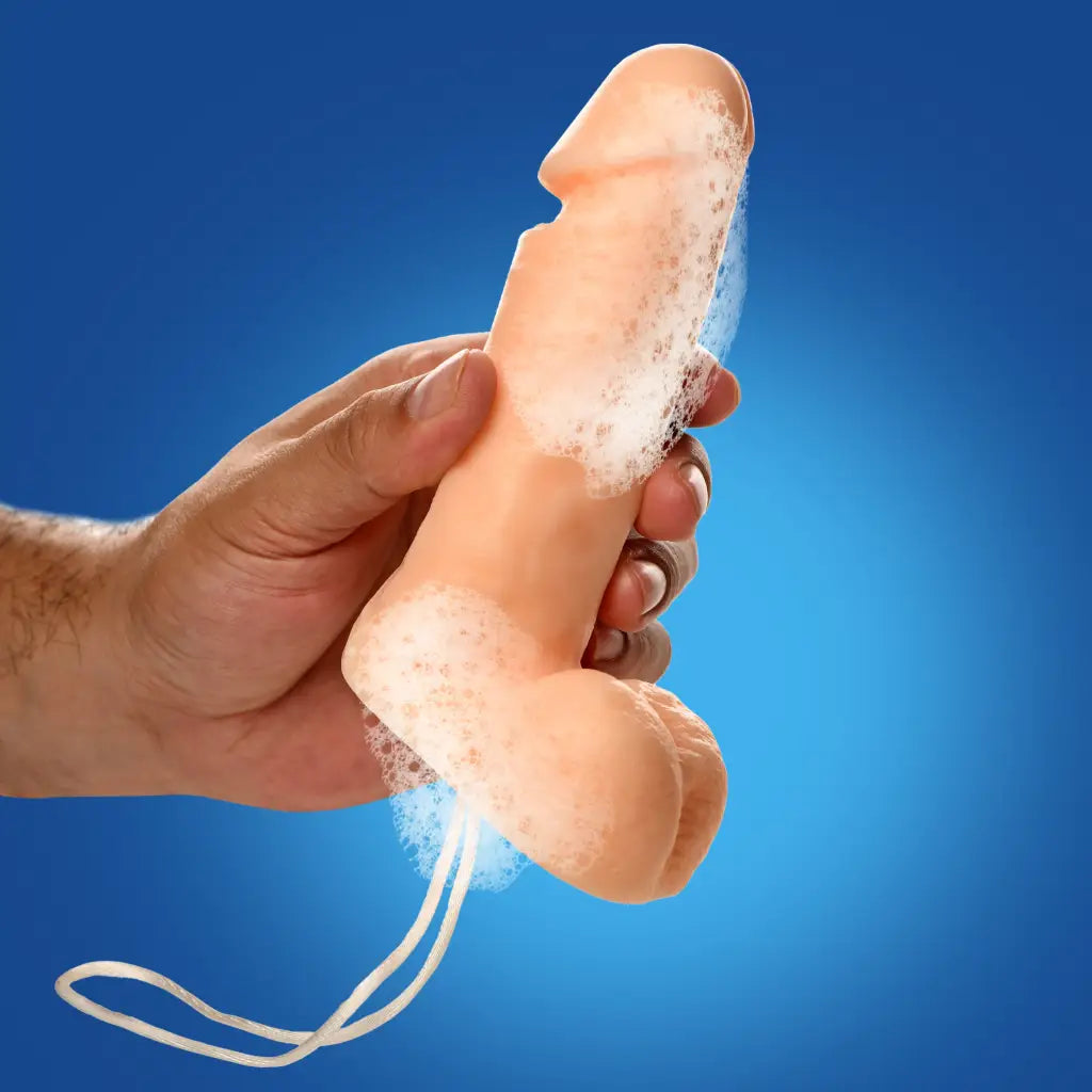 Flesh-colored Pecker Cleaner Soap On A Rope, perfect gag gift for dirty minds