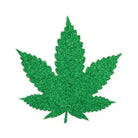 Green glittery marijuana leaf symbol on Peekaboos Mary Jane Pasties - 2 Pairs