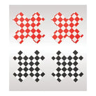 Four checkered X shapes in red and black from Peekaboos Off The Wall Checkered Pasties