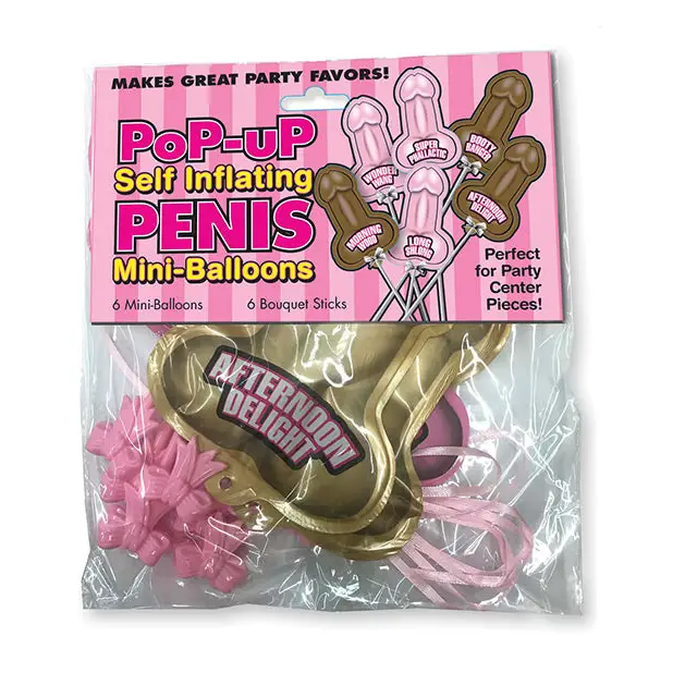 Penis Pop Up Balloons 6 Pack - Party Supplies