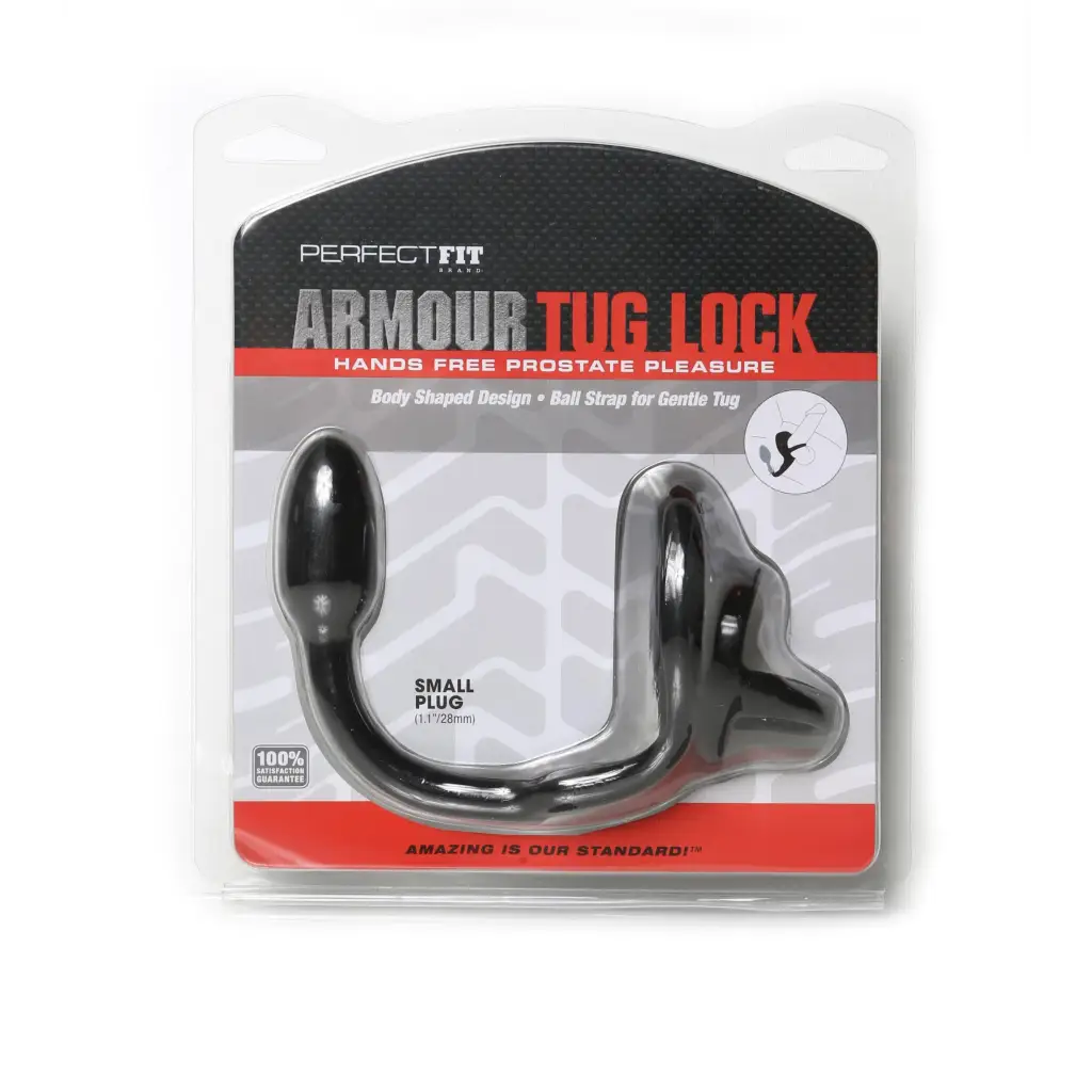 Perfect Fit Armour Tug Lock Small - Black - Cock Ring