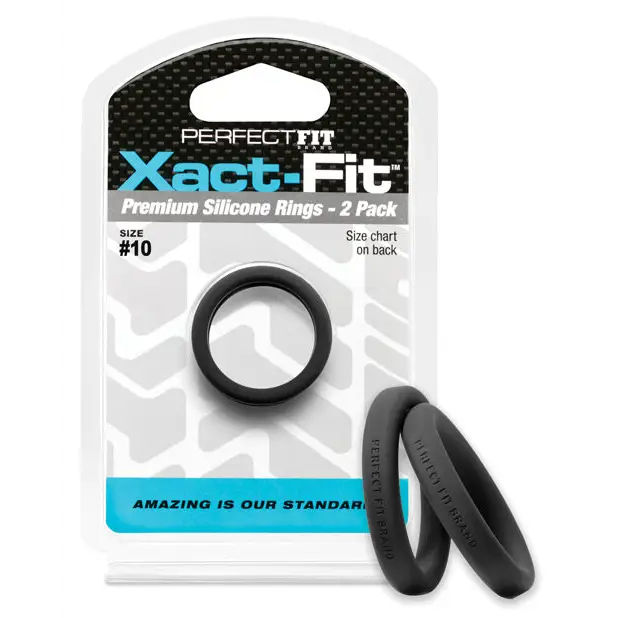 Perfect Fit Xact-fit #10 2 Pk Black - 10 - Cock Ring