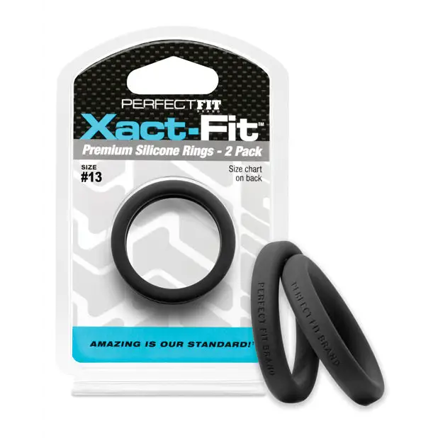 Perfect Fit Xact-fit #10 2 Pk Black - 13 - Cock Ring