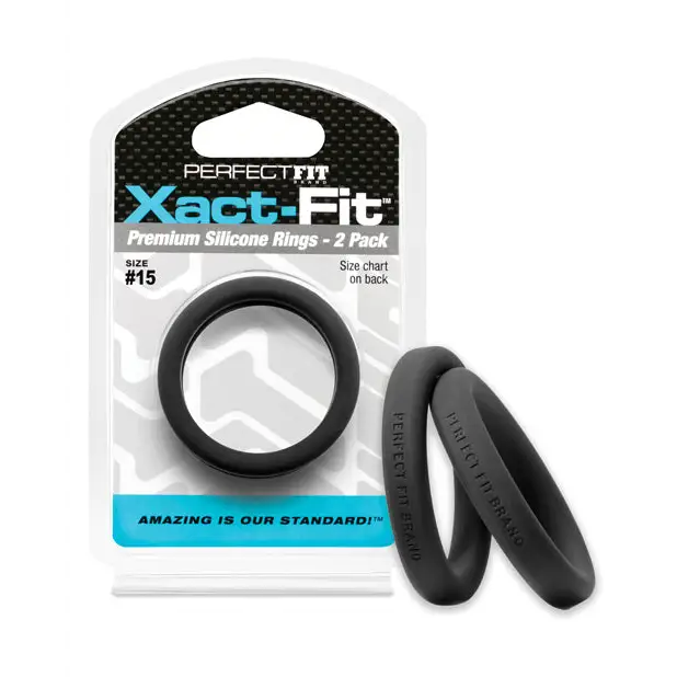 Perfect Fit Xact-fit #10 2 Pk Black - 15 - Cock Ring