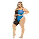 Pink Lipstick Block You Out Bandeau & Bottom - Blue / One Size Fits Most (Queen) - Two Piece Outfit