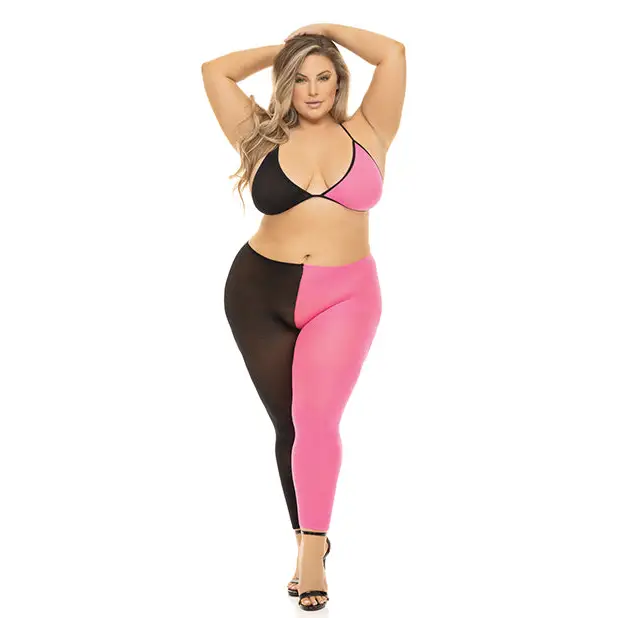 Pink Lipstick Block You Out Bra & Legging - Pink / One Size Fits Most (Queen) - Two Piece Outfit