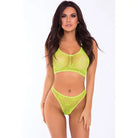 Rene Rofe Lingerie Set Small / Green Pink Lipstick 'Festival Flirt' Bra Set by Rene Rofe at the Haus of Shag