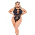 Rene Rofe Bodysuit One Size Fits Most (Queen) / Black Pink Lipstick High Neck Bodysuit by Rene Rofe at the Haus of Shag