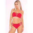 Rene Rofe Lingerie Set Small / Medium / Red Pink Lipstick Truth Or Bare 2pc Bra Set at the Haus of Shag