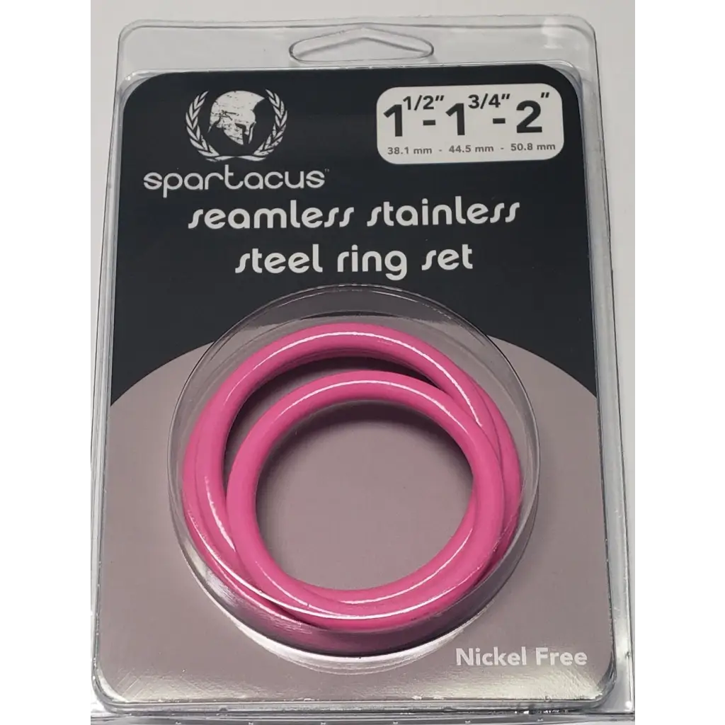 Pink Stainless Steel C-ring Set - 1.5 1.75’’ 2’’ ’ - Cock Ring