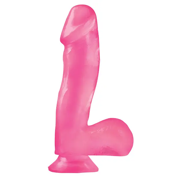 Pipedream Basix Rubber Works 6.5 in. Dong With Balls & Suction Cup Clear - Dildos and Dongs