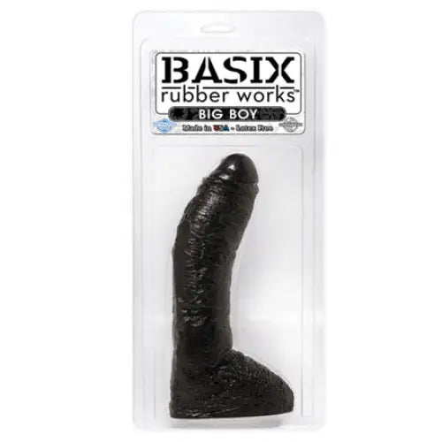 Pipedream Basix Rubber Works Fat Boy 10 in. Dildo With Balls Black - Dildos and Dongs