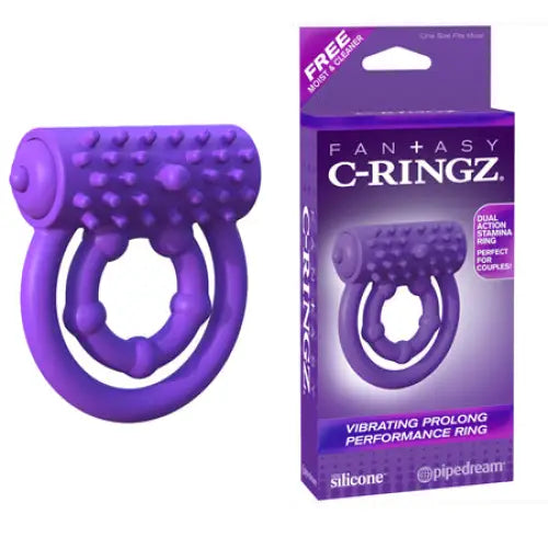 Pipedream Fantasy C-Ringz Silicone Vibrating Prolong Performance Ring Purple - Cock Ring