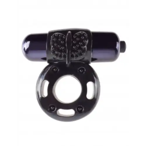 Pipedream Fantasy C-Ringz Vibrating Super Ring With Bullet Black - Black - Cock Ring