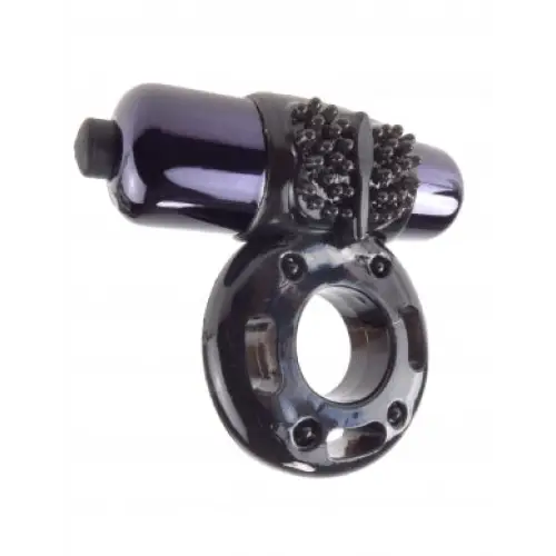 Pipedream Fantasy C-Ringz Vibrating Super Ring With Bullet Black - Black - Cock Ring