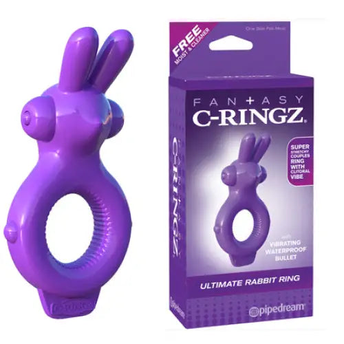 Pipedream Fantasy C-Ringz Vibrating Ultimate Rabbit Ring With Ears Purple - Cock Ring