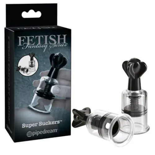 Pipedream Fetish Fantasy Series Limited Edition Super Suckers Clear/Black - Nipple Clamp