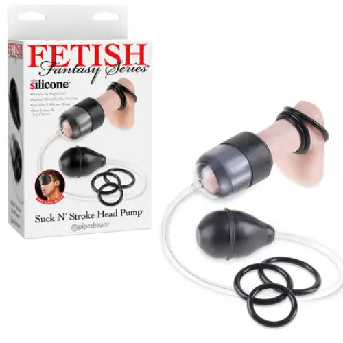 Pipedream Fetish Fantasy Series Suck N’ Stroke Head Pump Black - Manual Stroker